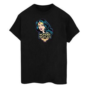 Wonder Woman Mens Head Cotton T-Shirt / Black